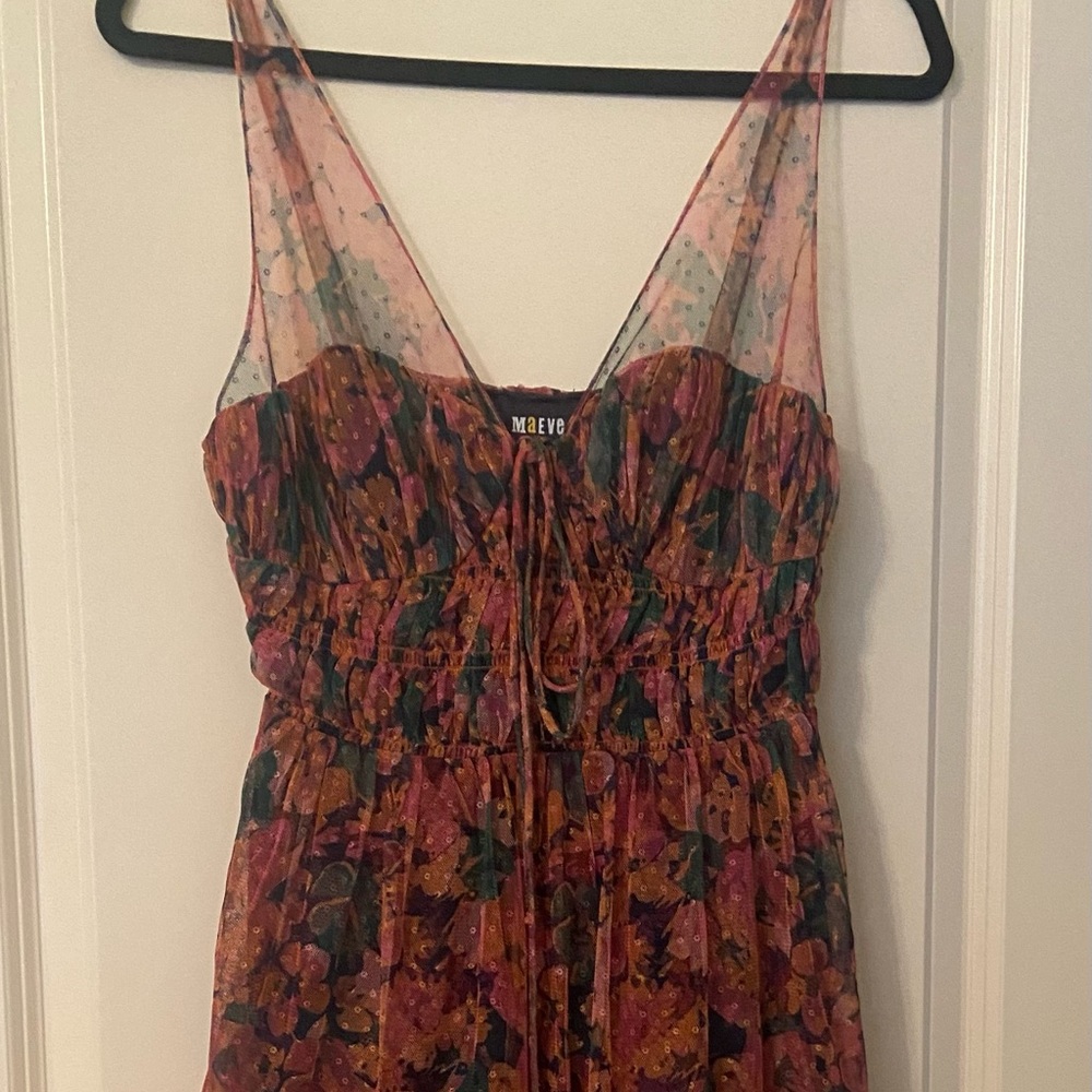 Maeve By Anthropologie halter mesh midi dress